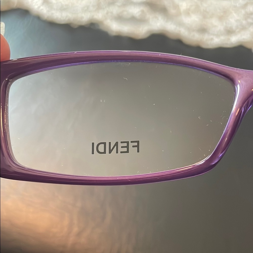 Fendi Purple Rectangular Glasses With Glossy Fini… - image 7